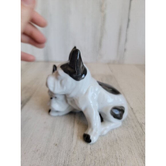 Vintage white‎ black French Bulldogs ceramic decor - Picture 5 of 9